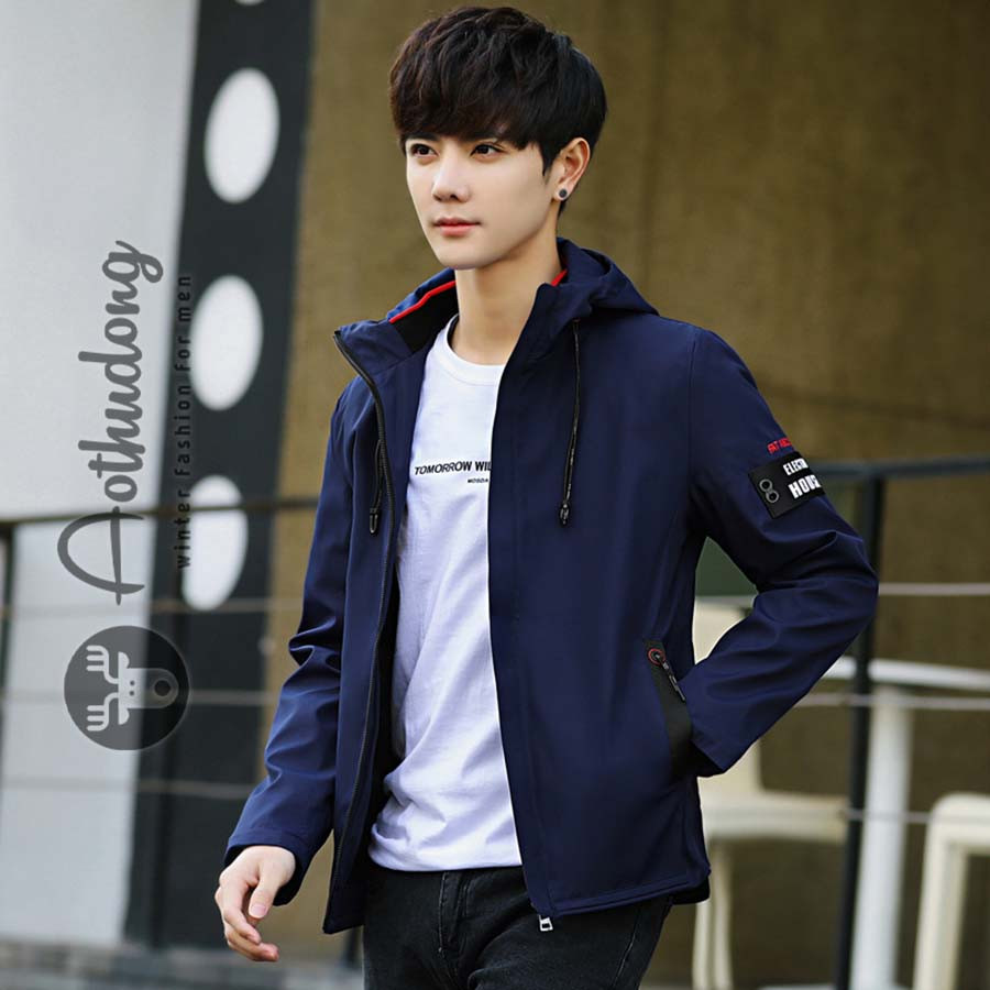 Áo khoác gió nam xanh hàng hiệu ATD-087 - Shop áo khoác nam, áo thu đông nam tại Hà Nội