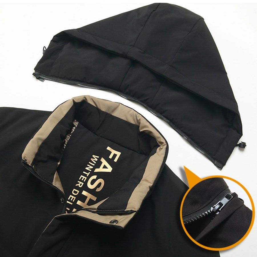 Áo phao lót lông hàng hiệu đen - Ảnh 6