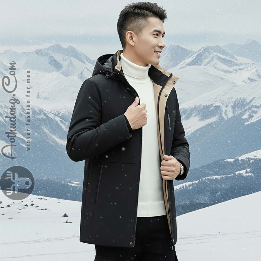 Áo khoác phao lót lông chống nước - Ảnh 2